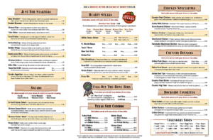 Texas Roadhouse Menu 2025 to 2026