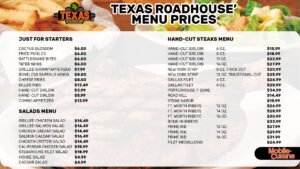 Texas Roadhouse Menu with Prices updated